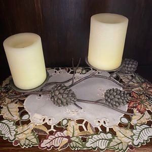Iron/metal Pinecone Branch Candle Holder
